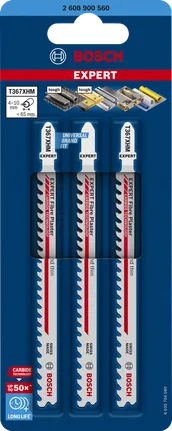 Hojas de sierra de calar de carburo Bosch EXPERT T367XHM, paquete de 3.